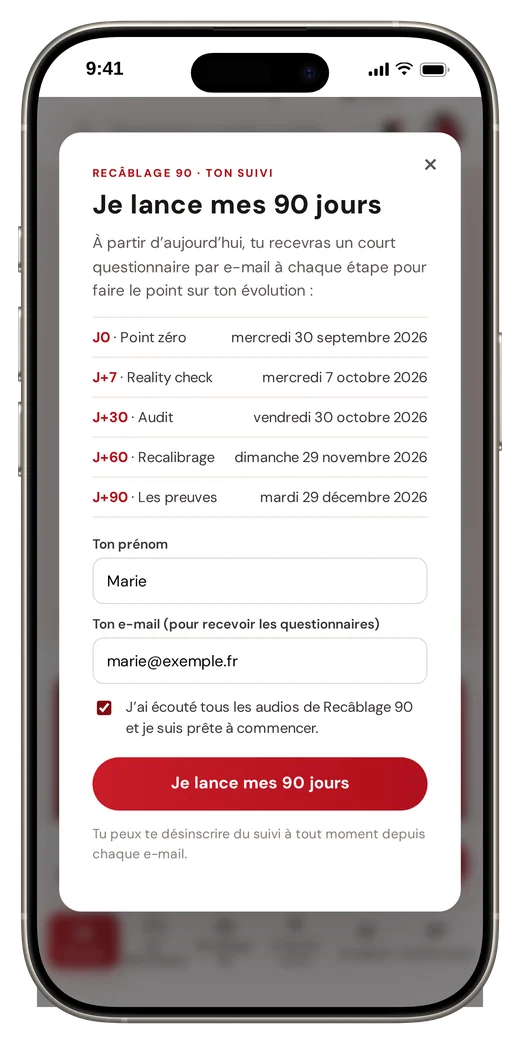 Capture réelle · Tu lances tes 90 jours